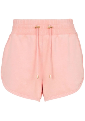 Balmain embroidered-logo cotton shorts - Pink