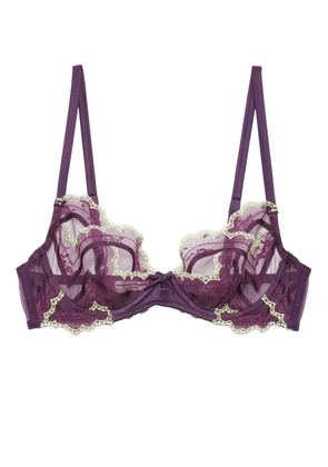 Fleur Du Mal Hendrix embroidered demi bra - Purple