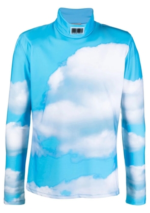 VTMNTS cloud-print high-neck top - Blue