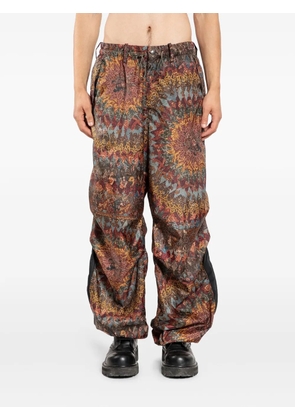 KHOKI printed wide-leg trousers - Brown