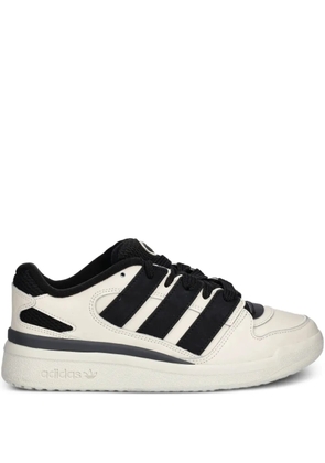 adidas three-stripes leather trainers - White