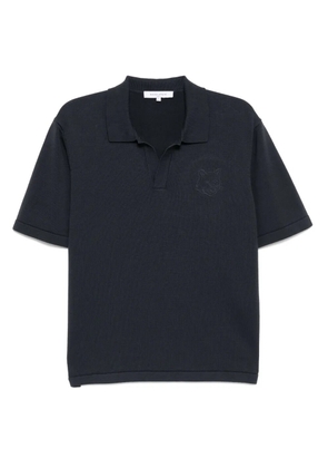 Maison Kitsuné Bold Fox head embroidered knitted polo shirt - Grey