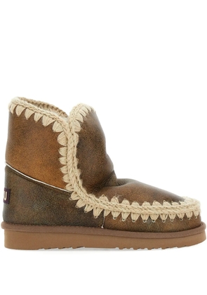 Mou logo-patch leather boots - Brown