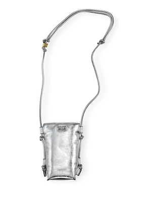 GANNI Bou metallic cross body bag - Silver