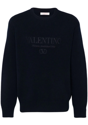 Valentino Garavani embroidered-logo knitted jumper - Blue