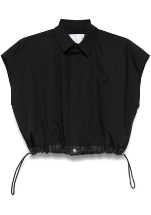 sacai logo-embroidered shirt - Black