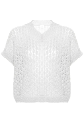 Eleventy V-neck knitted top - Grey