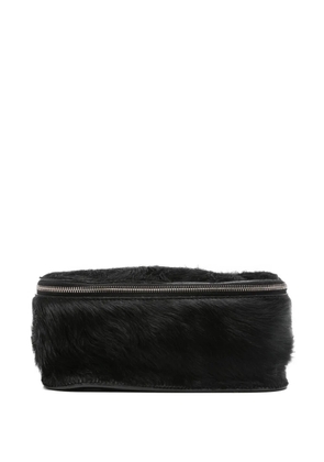 Rick Owens calf-hair zipped clutch - Black