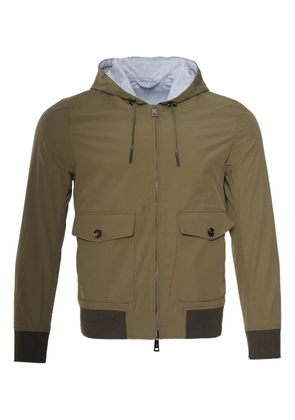 Kiton flap-pockets hooded jacket - Green