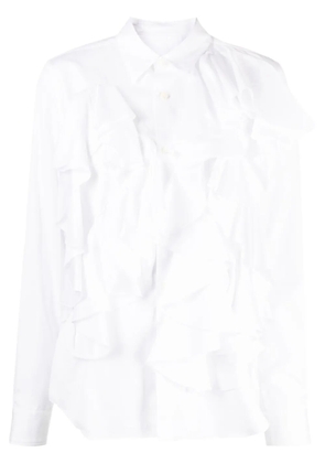 Comme Des Garçons Comme Des Garçons ruffled buttoned cotton shirt - White