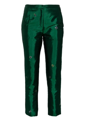 SHIATZY CHEN floral embroidery straight trousers - Green