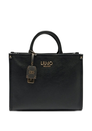 LIU JO medium logo-plaque tote bag - Black