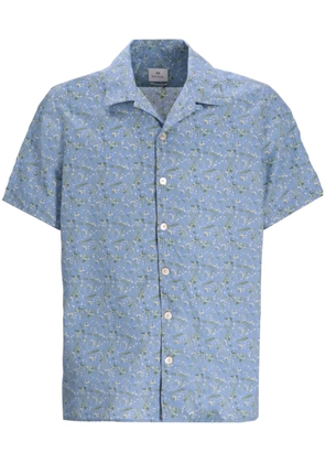 PS Paul Smith Floral Print Cotton Shirt - Blue