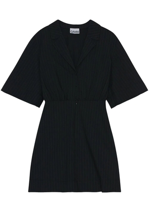 GANNI pinstripe shirt mini dress - Black
