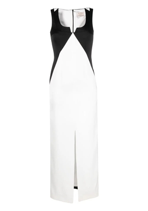 V:PM ATELIER Cassis colour-block crepe maxi dress - White