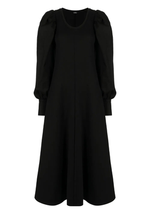 Goen.J flared puff-sleeve dress - Black