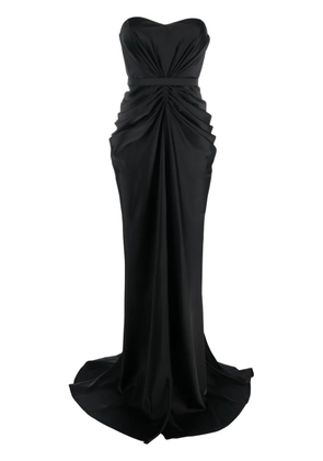 Ana Radu ruched strapless gown - Black