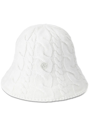 Maison Michel Clem cable-knit bucket hat - White