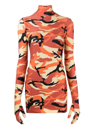 VETEMENTS camouflage-print minidress - Orange