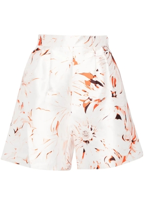 Saiid Kobeisy printed flared shorts - White