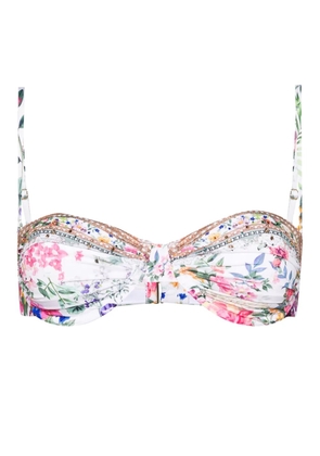Camilla Plumes And Parterres bikini top - White