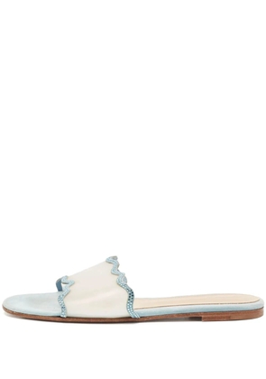 Gianvito Rossi scalloped crystal slides - Blue
