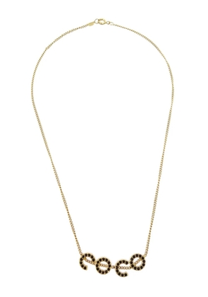 CHANEL Pre-Owned 2001 rhinestone-embellished Coco-pendant necklace - Gold