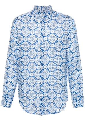 PENINSULA SWIMWEAR floral-print linen shirt - Blue