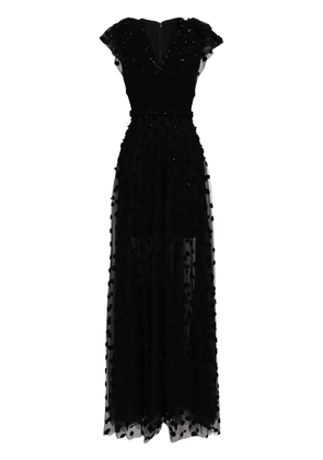 Saiid Kobeisy beaded tulle gown - Black