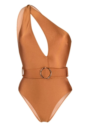 Noire Swimwear one-shoulder swimsuit - Neutrals
