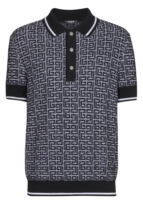 Balmain Labyrinth knitted polo shirt - Black