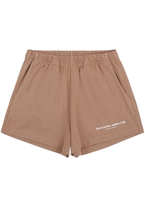Sporty & Rich Disco Athletic Club-print shorts - Brown