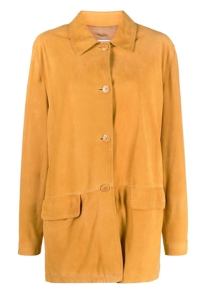 Burberry Pre-Owned 1990s leather coat - Orange