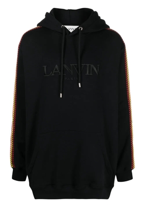 Lanvin Curb-lace cotton hoodie - Black