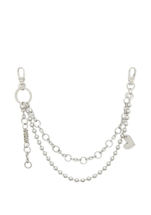 Diesel heart charm chain keyring - Silver