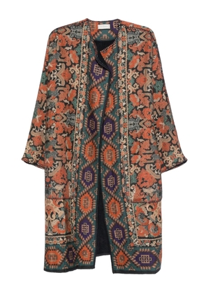 Pierre-Louis Mascia geometric-pattern coat - Brown