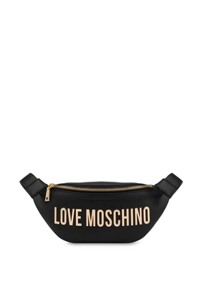 Love Moschino logo-plaque belt bag - Black