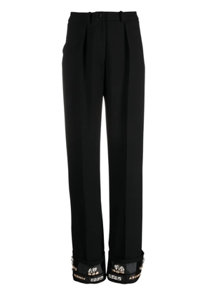 V:PM ATELIER Cosmo crystal-embellished straight-leg trousers - Black