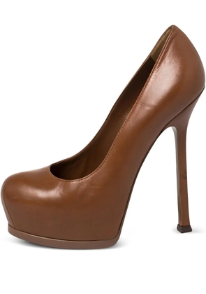 Saint Laurent Pre-Owned 140mm platform pumps - Brown
