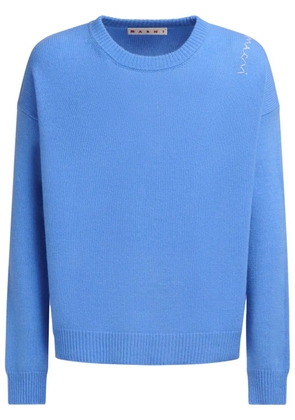 Marni logo-embroidered jumper - Blue