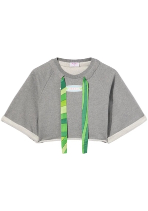 PUCCI melange-effect cropped top - Grey