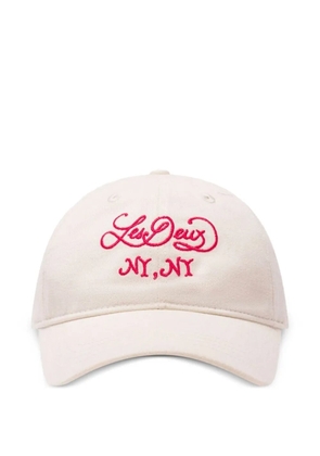 Les Deux Orchard apple-embroidered dad cap - White