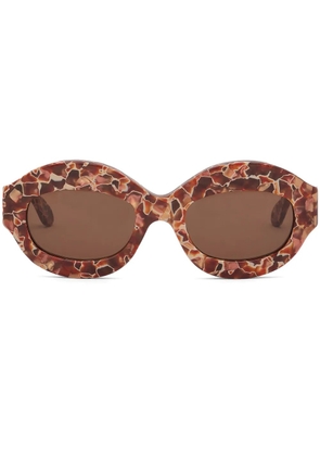 Marni Eyewear Lava Ik Kil Cenote oval-frame sunglasses - Brown