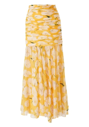 Carolina Herrera floral-print chiffon midi skirt - White