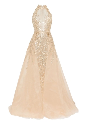 Saiid Kobeisy beaded dress - Neutrals