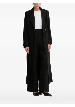 Bardot double-breasted tie coat - Black