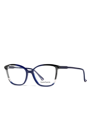 Xavier Garcia Design Martina textured-detail glasses - Blue