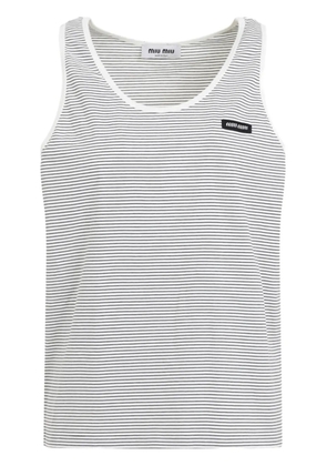 Miu Miu striped tank top - White
