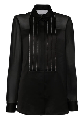 SIMONA CORSELLINI rhinestone-embellished satin shirt - Black