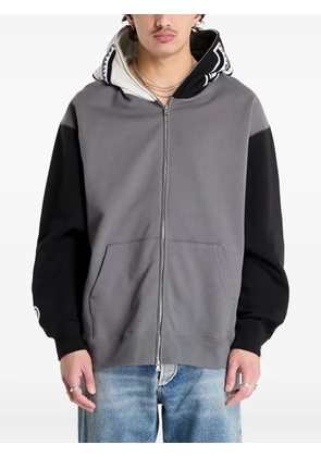 A BATHING APE® shark-pattern zip-up hoodie - Grey